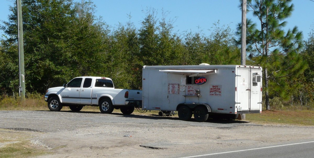 A roadside boiled peanut stand