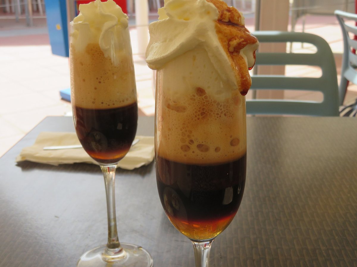 Irish coffee built correctly: the cream floated so you drink the hot whiskey-coffee through the cold cream. If it's stirred in, someone has misunderstood the assignment