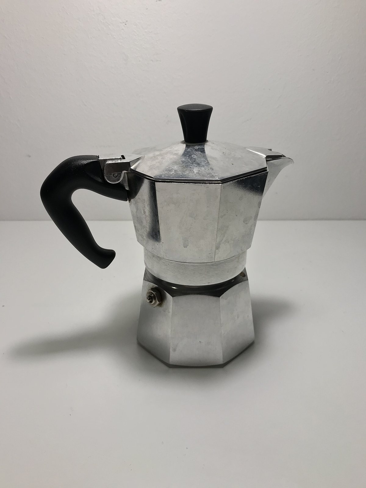 The aluminum octagon itself — Bialetti's Moka Express, the shape that hasn't meaningfully changed since 1933