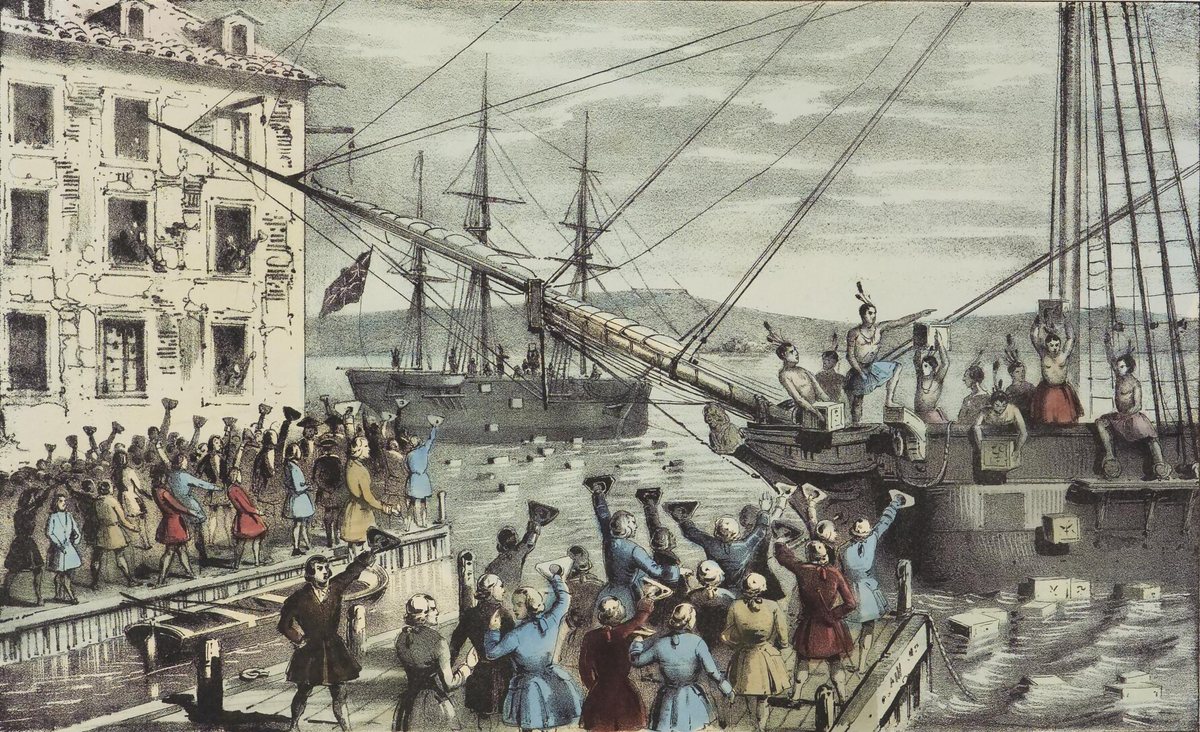 The Boston Tea Party, 1773. America didn't switch to coffee because it tasted better — it switched because tea had become a political statement