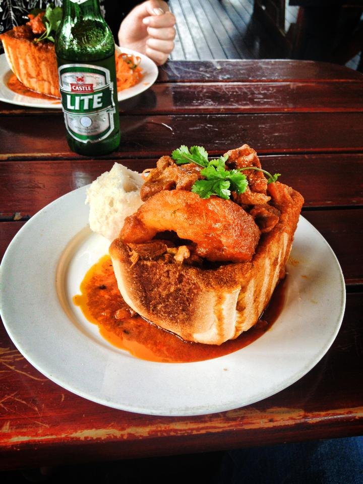 Bunny chow — curry served in a hollowed-out quarter loaf of white bread