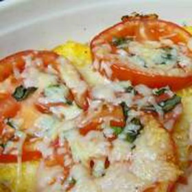 Baked Polenta with Fresh Tomatoes and Parmesan