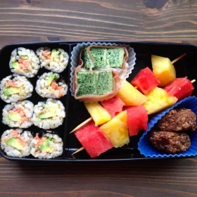 Bento Box, Salmon roll with Frittata