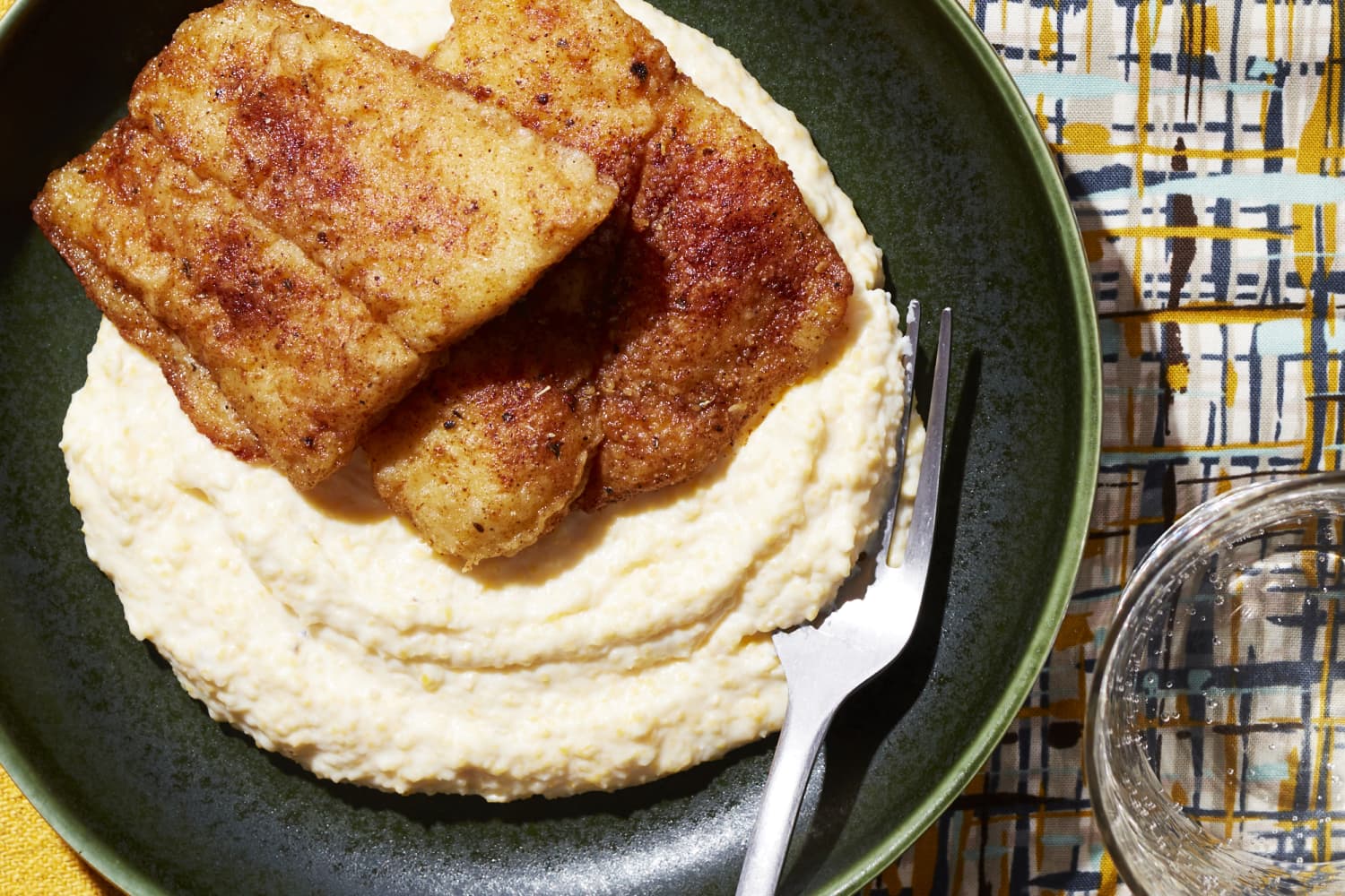 Blackened Catfish and Smoked Gouda Grits