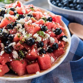 Blueberry Watermelon Mint Feta Salad