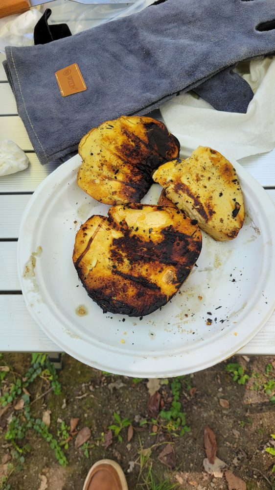 Campfire Giant Puffball Steaks (Jeff's)
