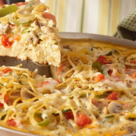 Cheesy Vegetable Spaghetti Pie