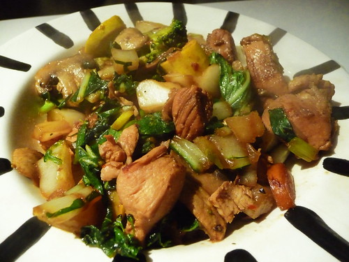 Chicken, Bok Choy, and Shiitake Chow Mein