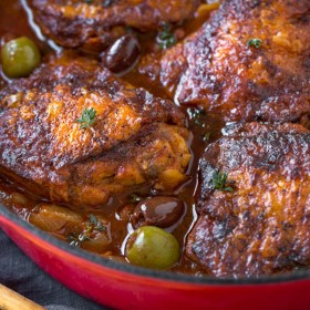 Chicken, Thighs, Braised