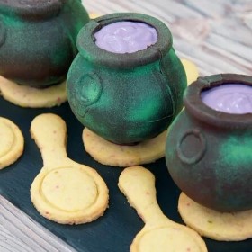 Chocolate Cauldrons with Edible Slime