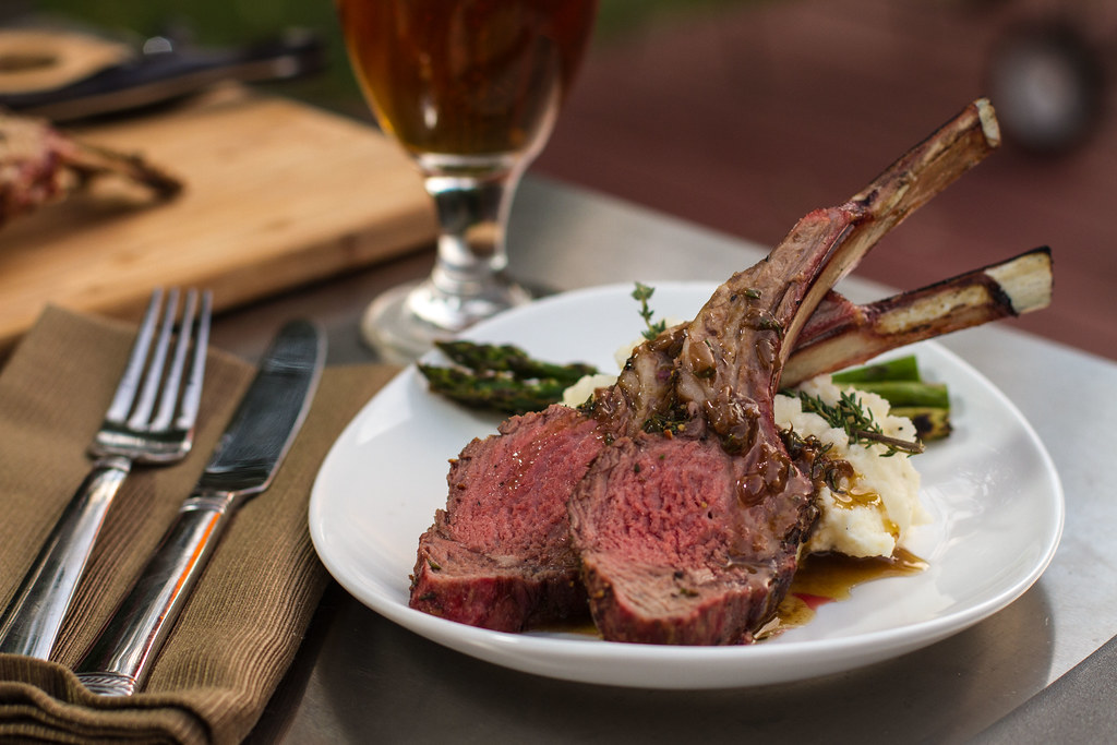 Grilled Rack of Lamb with Eggplant Salad
