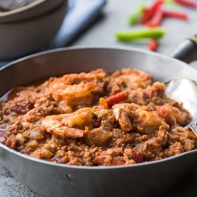 Jambalaya, Keto Shrimp and Chorizo with Cauliflower Rice
