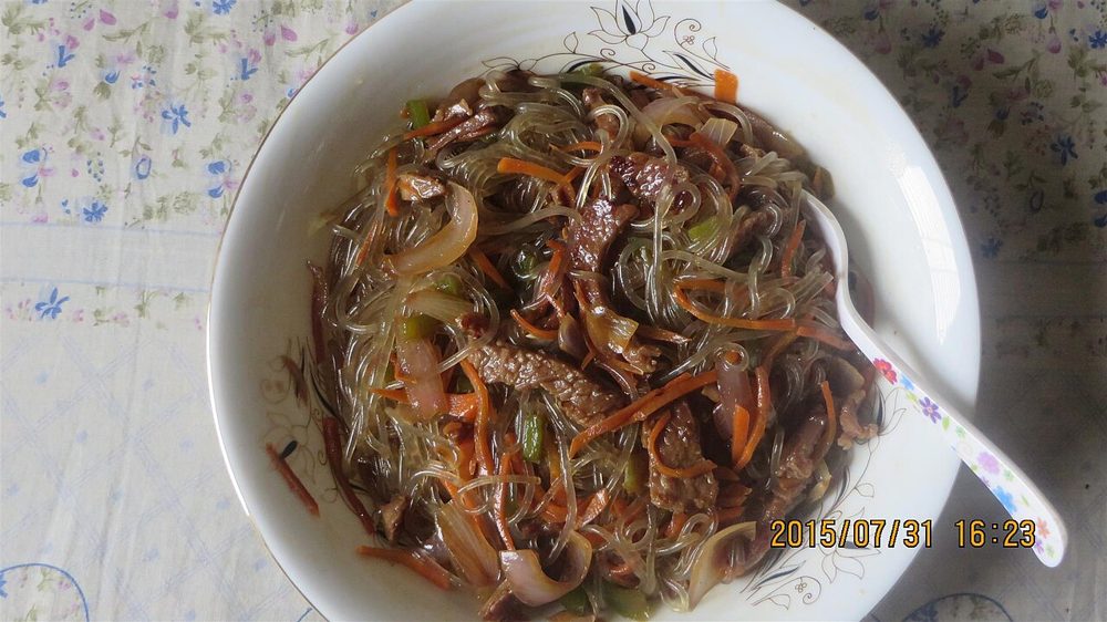 Japchae (Beef and Glass Noodle Stir-Fry)