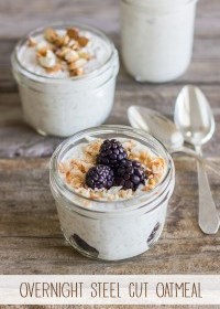 Jeff's Overnight Steel Cut Oats with blueberries