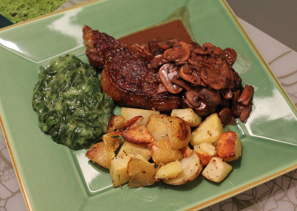 Pan-Roasted Rib-Eye Steak with Garlic Herb Butter