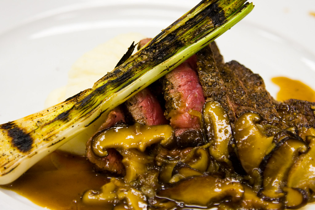 Pan-Seared Strip Steak with Green Peppercorn Sauce