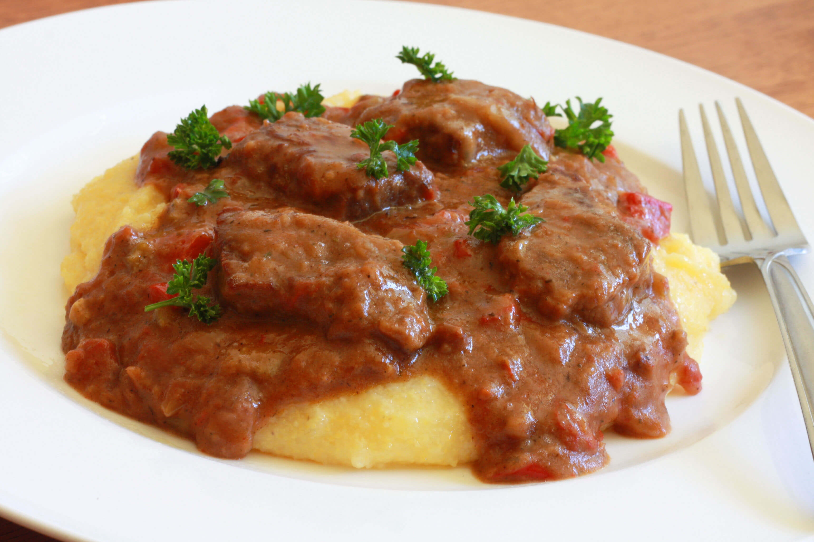 Paula Deen's Grillades and Grits (Beef)