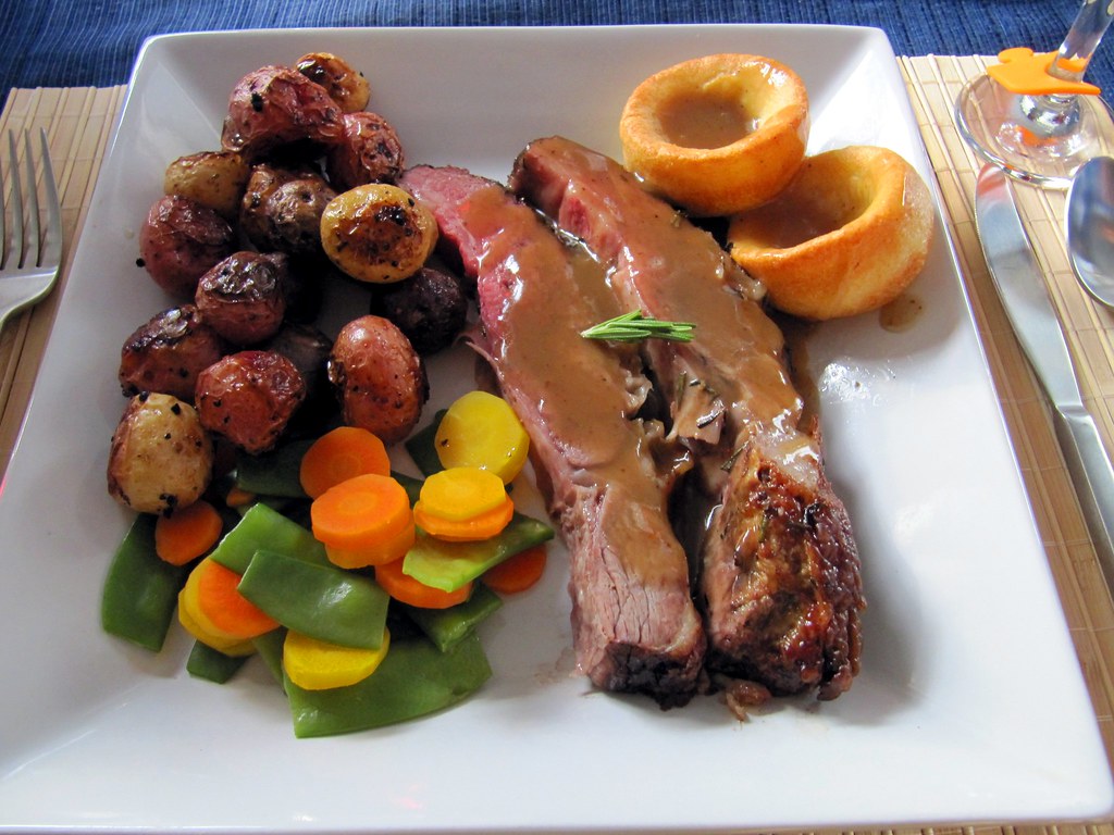 Roast Prime Rib with Yorkshire Pudding