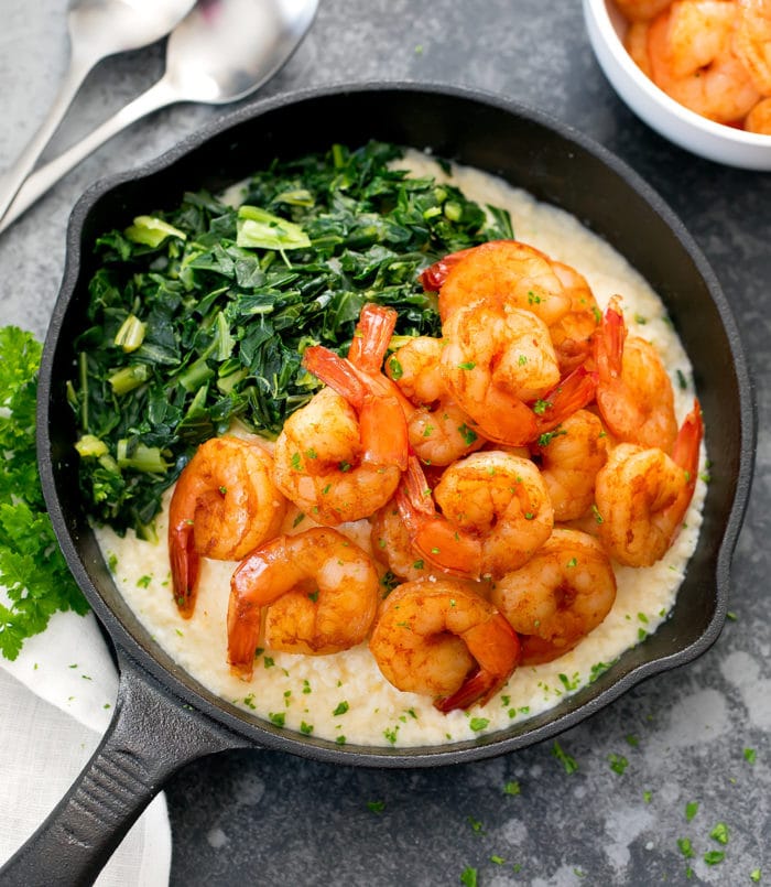 Shrimp & 'Cauliflower Grits'