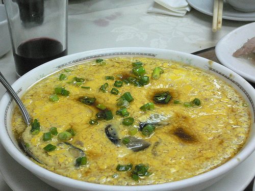 Steamed Egg with Century Egg and Pork