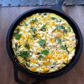 Sweet Potato Chicken and Veggie Breakfast Frittata (Gluten-Free)