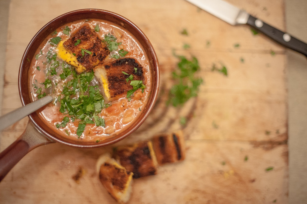 Tomato Soup with Grilled Cheese Croutons