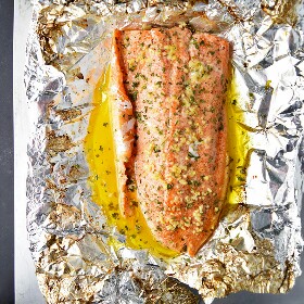 Trout, Garlic Butter in Foil