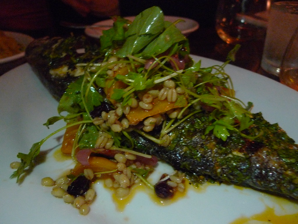 Whole Roasted Branzino with Charred Leeks