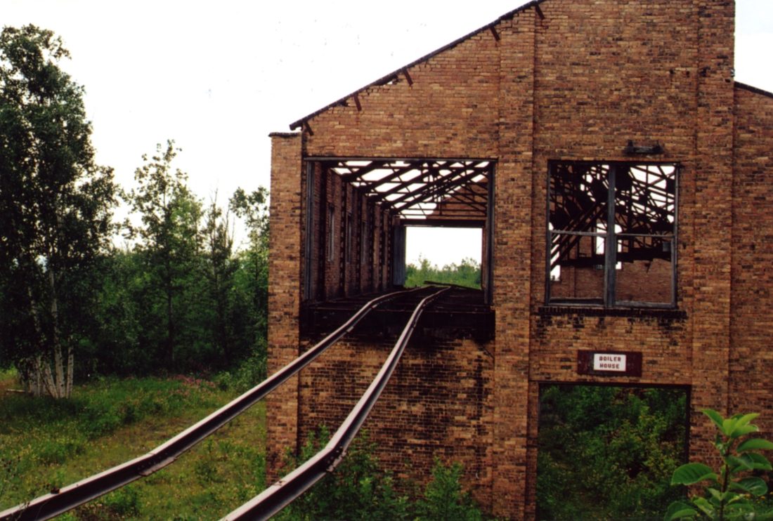 The ruins of a stamp mill or mine building in Michigan's Copper Country