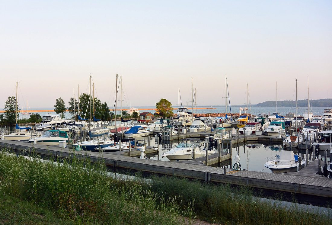 Marquette's Lower Harbor on Lake Superior, with the working waterfront